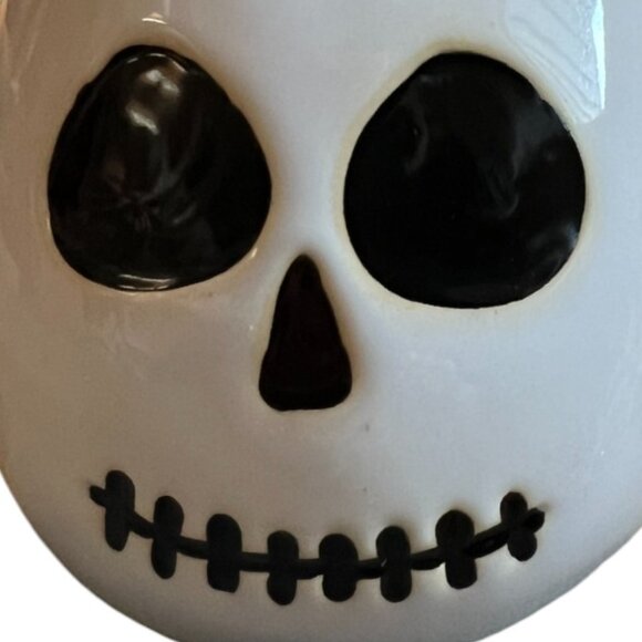 POTTERY BARN Stoneware Halloween Skeleton Mug Whimsical Folk Art Oversized 18 oz - Picture 2 of 10